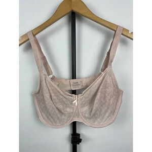 Chantelle Baby Pink Sheer Lace Wired Bra‎ Size 34DDD 3582